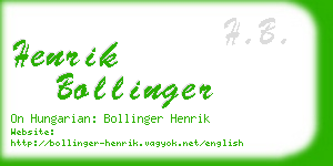 henrik bollinger business card